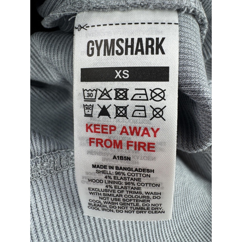 Gymshark Hoodie Mens XS Gray Oversized Ribbed Kangaroo Pocket Pullover A1B5N - Picture 5 of 11